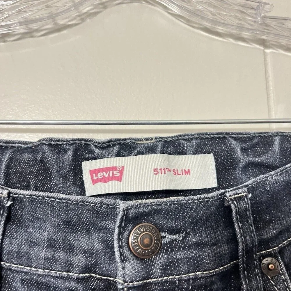 Levis 511 Jeans Boys Blue Slim Fit Size 14 Regular EUC